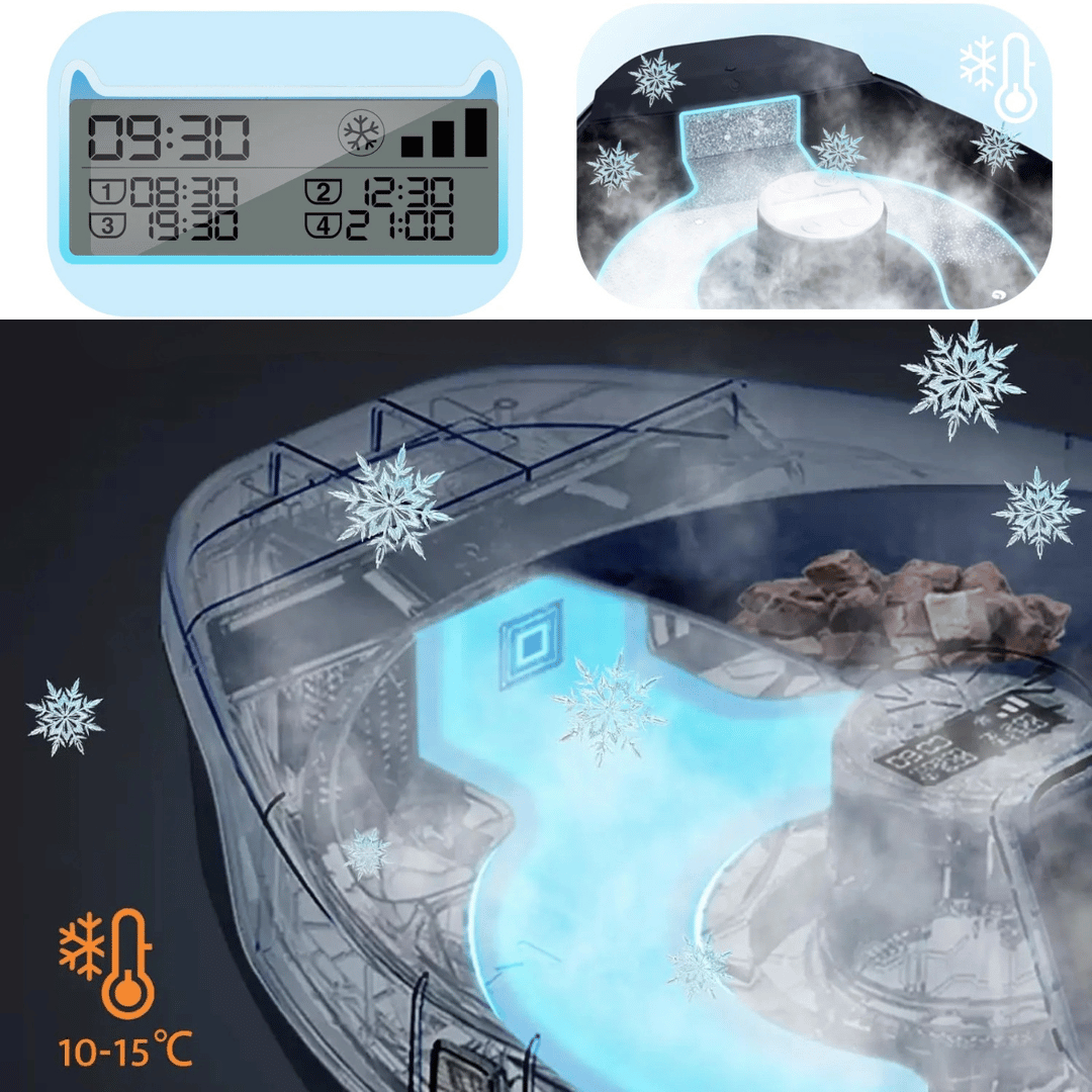 Automated Pet Food Dispenser With Cooler And Timer