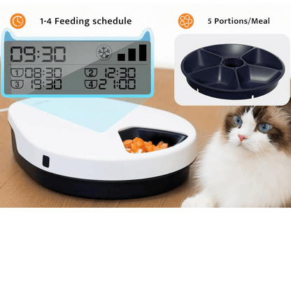 Automated Pet Food Dispenser With Cooler And Timer