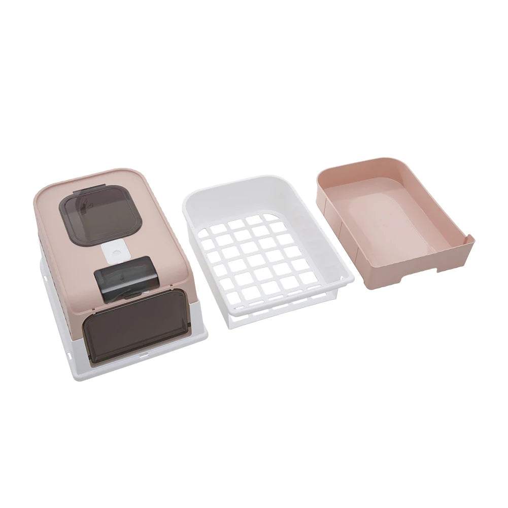 Cat Litter Box Odor Control Easy Clean Tray