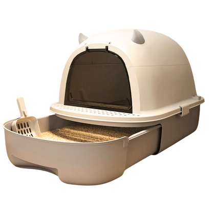 Cat Litter Box Sliding Door Easy Clean