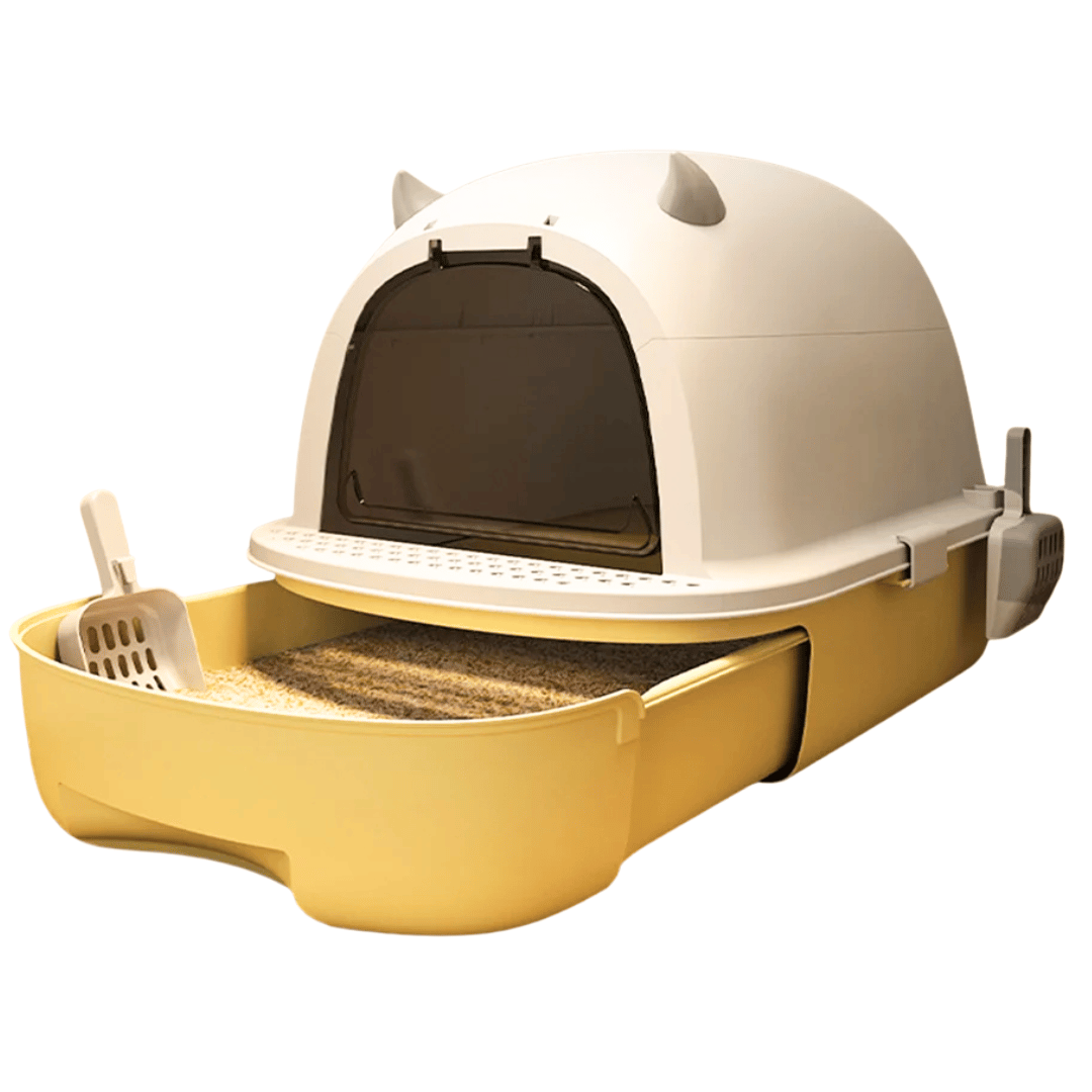 Cat Litter Box Sliding Door Easy Clean