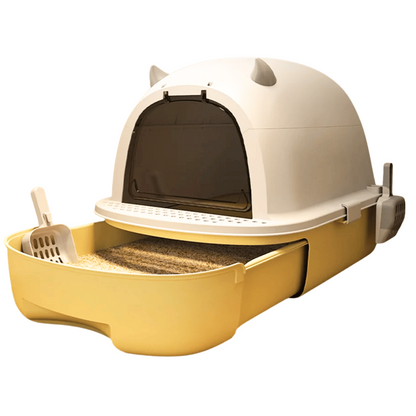 Cat Litter Box Sliding Door Easy Clean