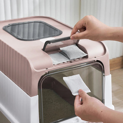 Cat Litter Box Odor Control Easy Clean Tray