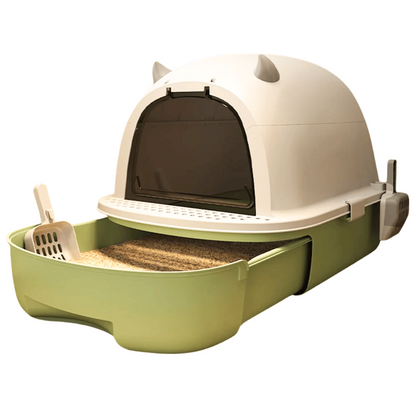 Cat Litter Box Sliding Door Easy Clean