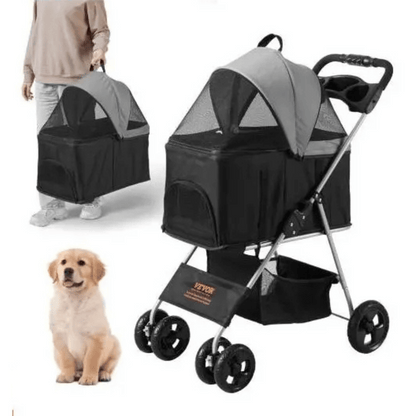 Pet Stroller Portable Removable Storage Basket