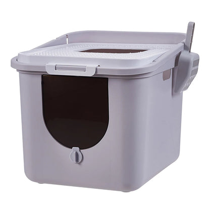Easy Clean Litter Box Flip Covered
