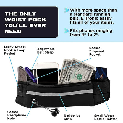 Running Belt Phone Pocket Water Bottle Holder