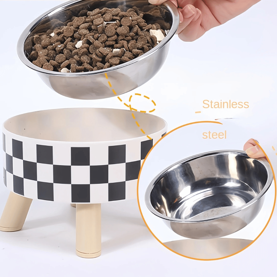 Elevated Dog Food Bowl Stainless Steel Non Slip Base