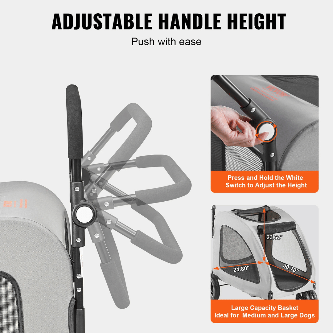 Big Dog Pet Stroller 72kg Capacity