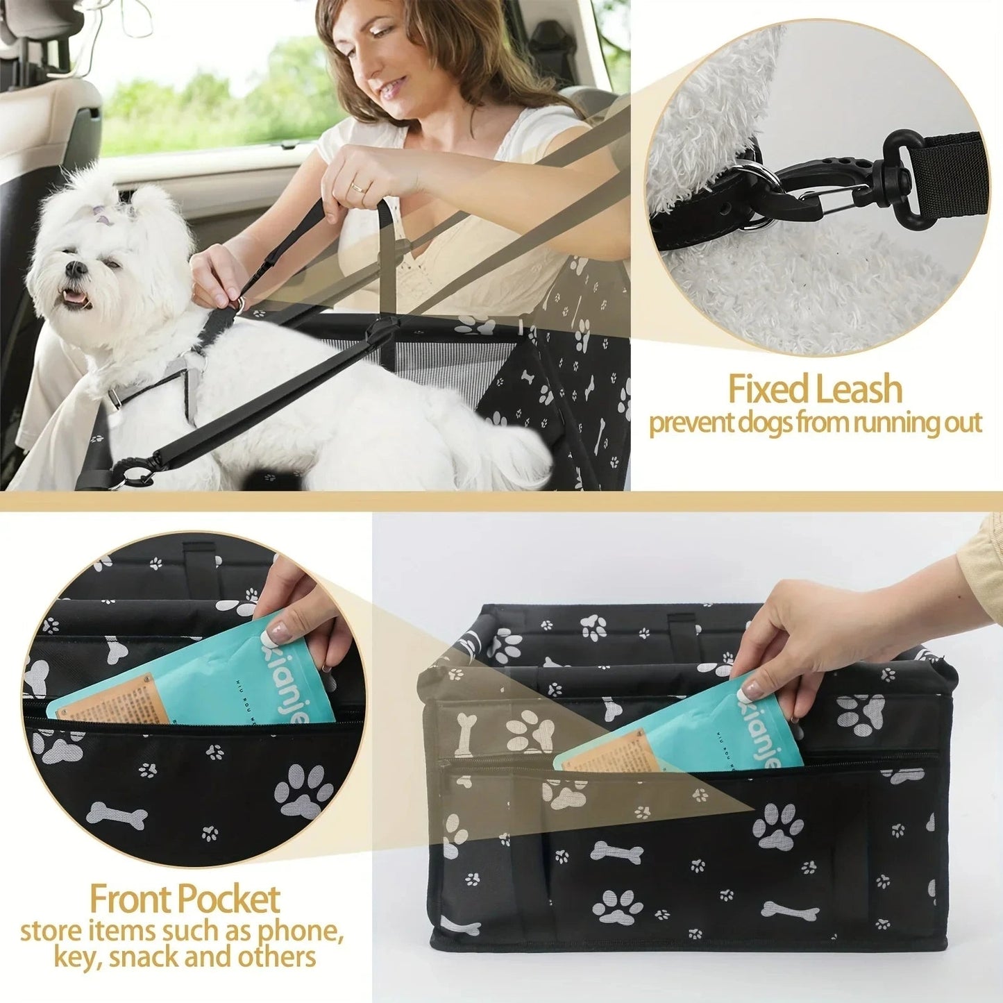 Pet Car Carrier Ventilated Mesh Panels