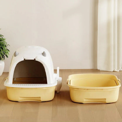 Cat Litter Box Sliding Door Easy Clean