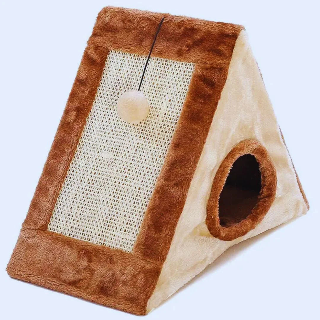 Cat Play Tent House with Scratching Post and Play Ball