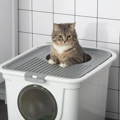 Covered Cat Litter Box Easy Clean with Scoop