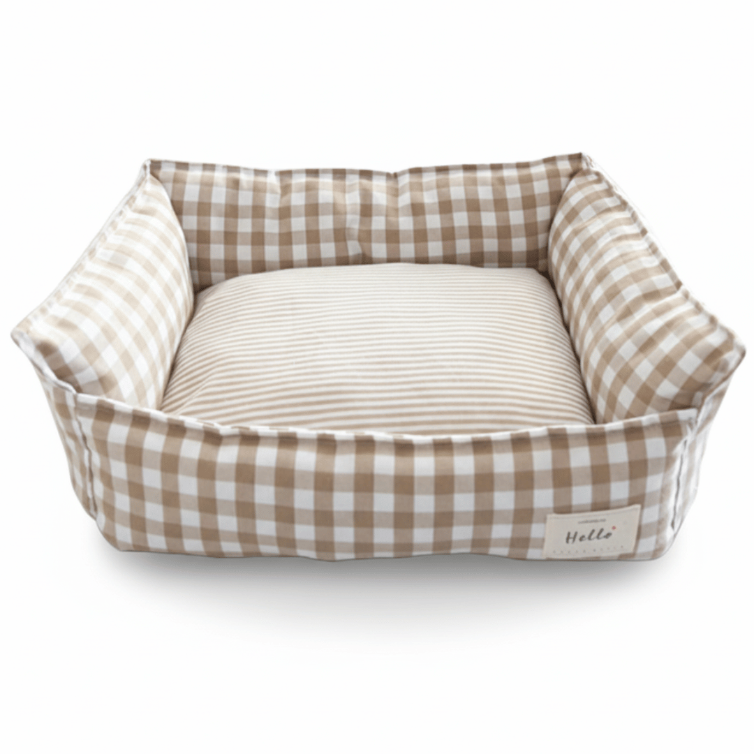 Small Plaid Pet Bed For Dogs Cats