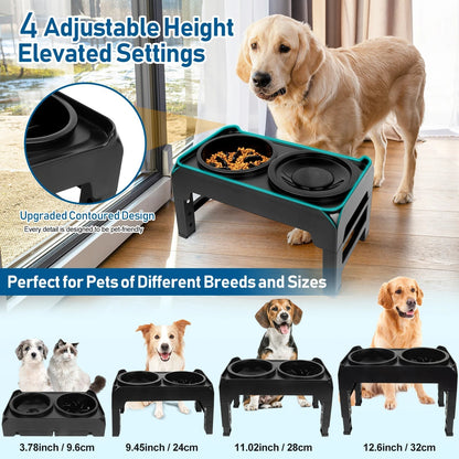 Elevated Dog Feeder Anti Gulping Dog Food Bowls