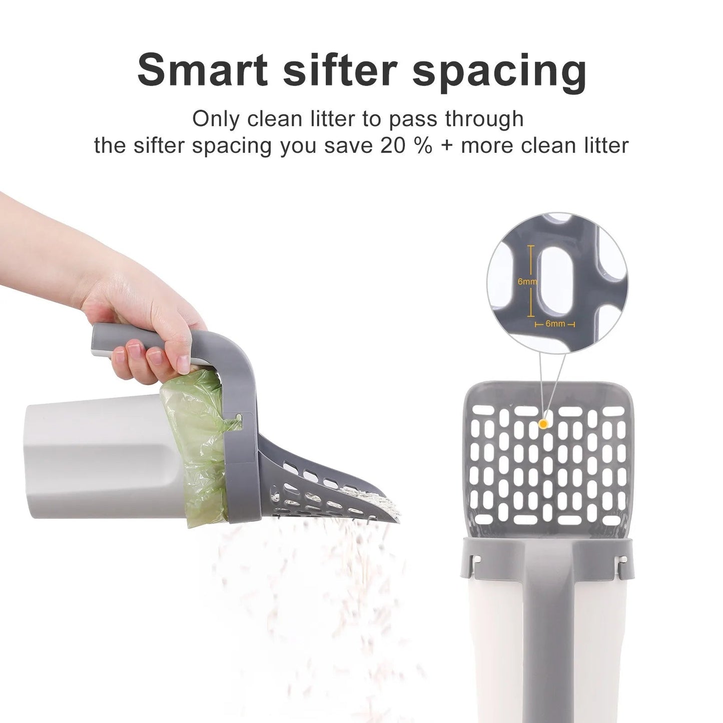 Cat Litter Scoop With Built-In Trash Can