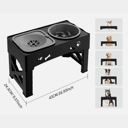 Adjustable Elevated Dog Feeder Stand