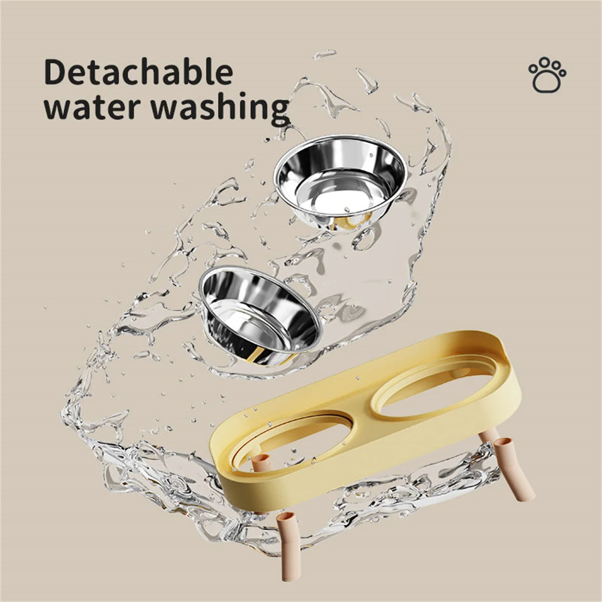 Stainless Steel Elevated Double Dog Bowls