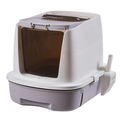 Large Covered Cat Litter Box Easy Clean Tray