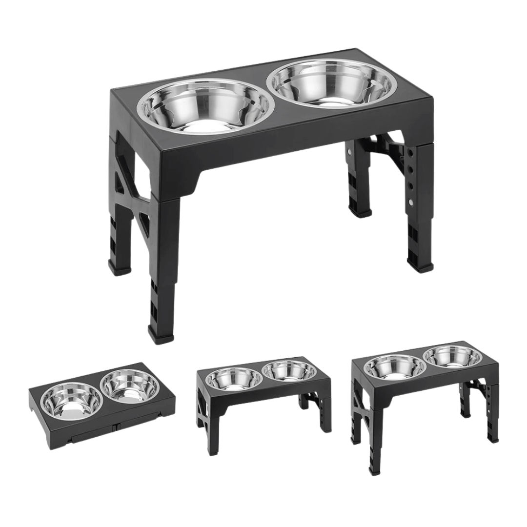 Adjustable Height Dog Feeder Metal Bowls