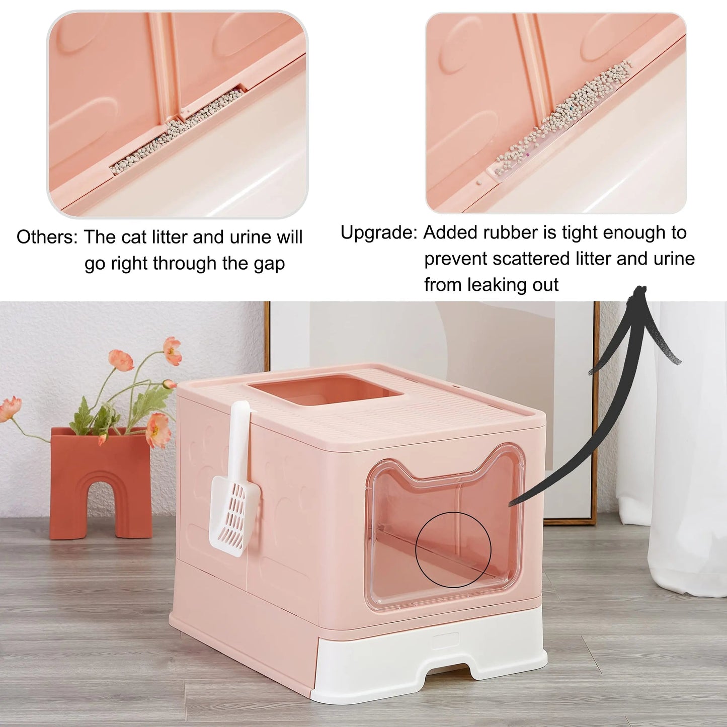 Hidden Cat Litter Box Odor Control Gray
