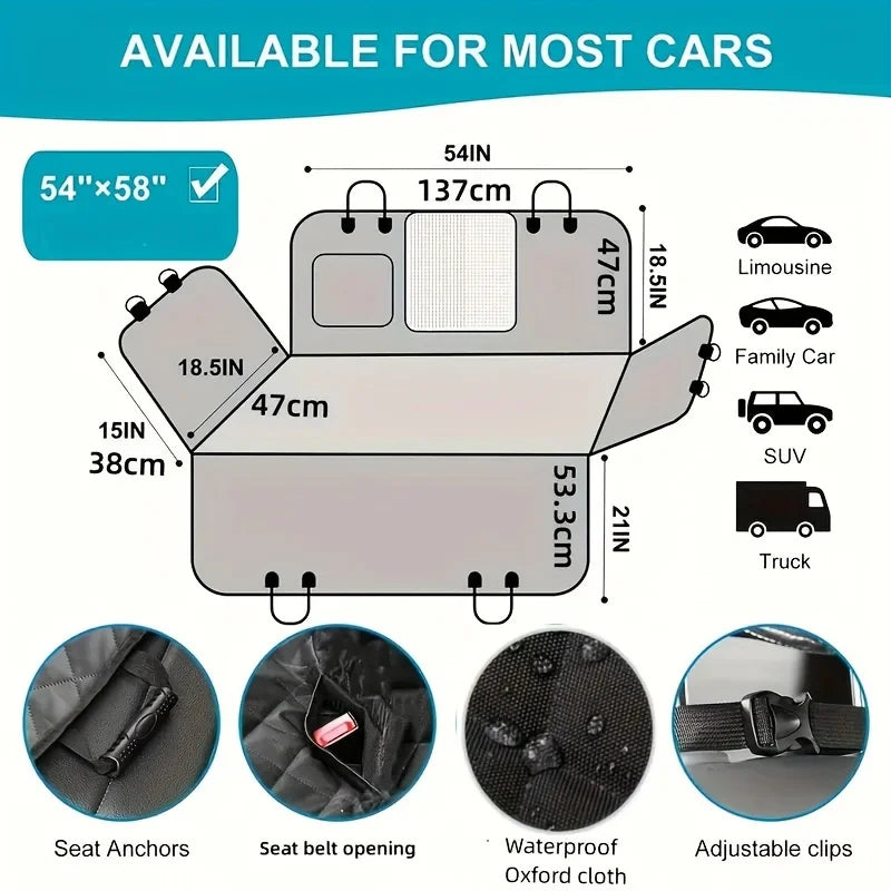 Pet Car Seat Cover Protector for Rear Seats