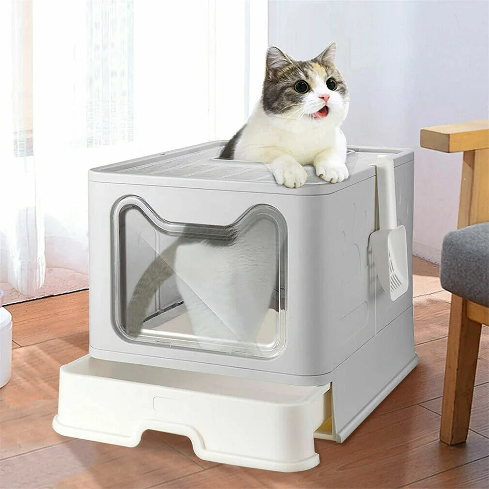 Hidden Cat Litter Box Odor Control Gray