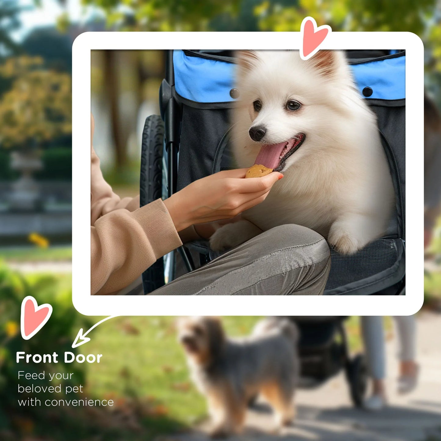 Pet Stroller Large Wheels Easy Fold