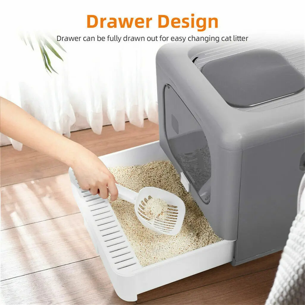 Hidden Cat Litter Box Easy Clean Removable Tray