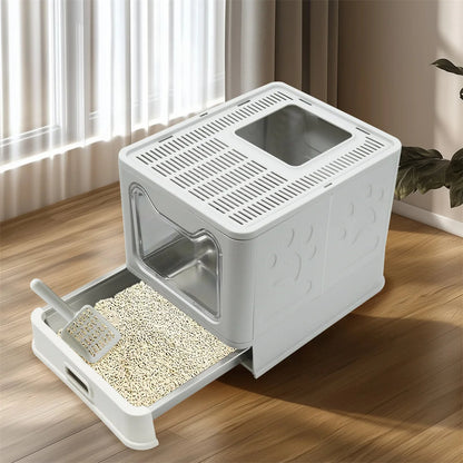 Cat Litter Box Odor Control Removable Tray Dual Exit