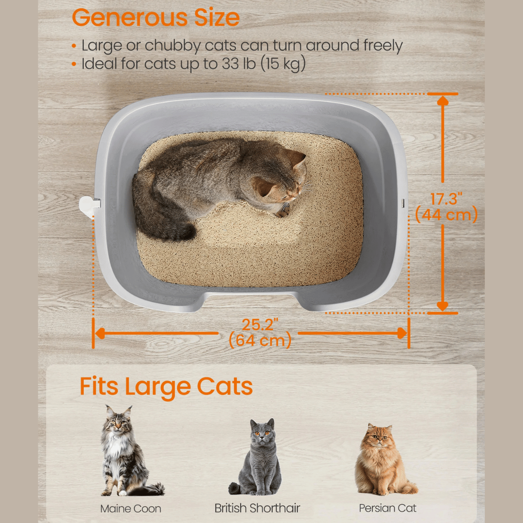 Large Covered Cat Litter Box Easy Clean with Scoop
