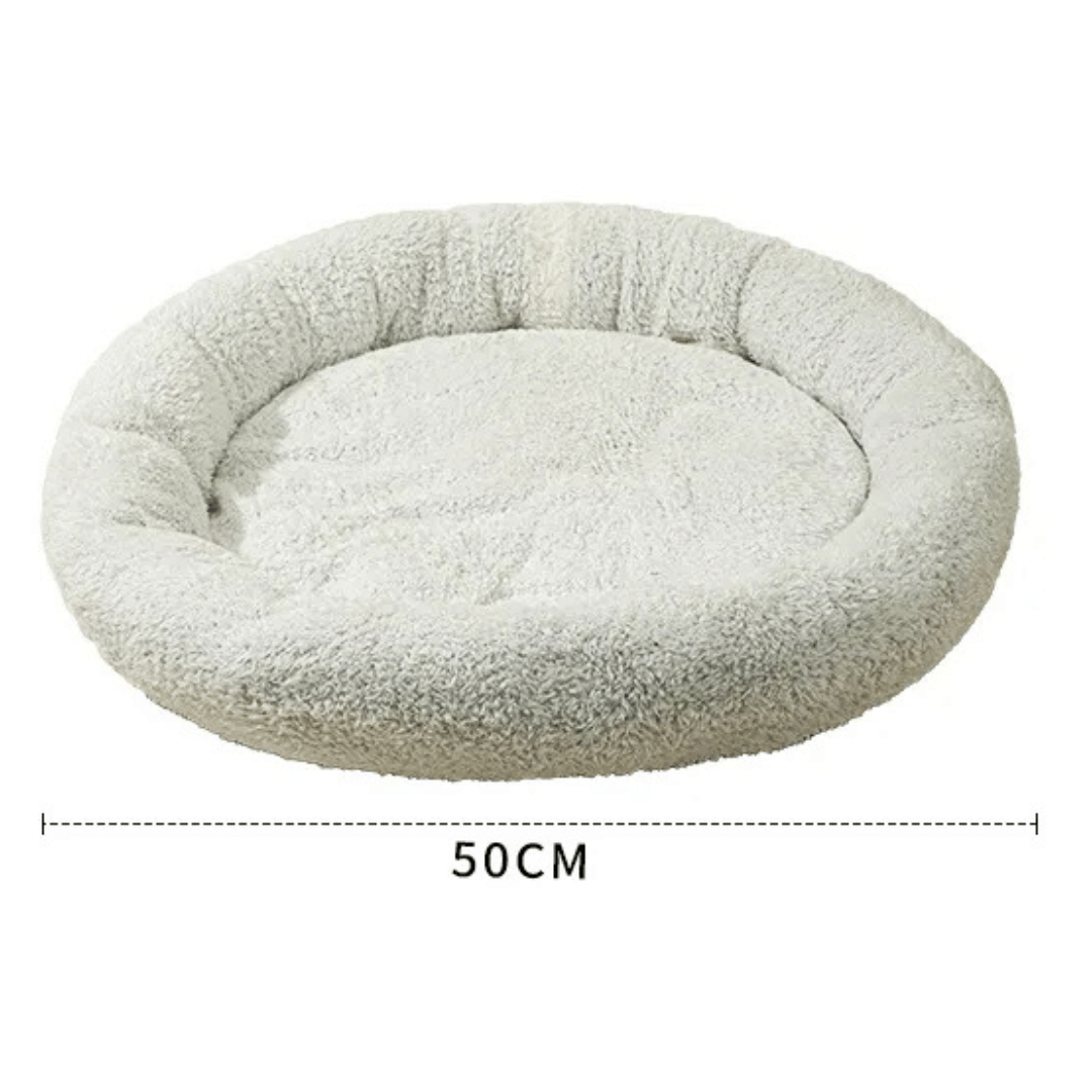 Round Plush Cat Bed Soft Cushion