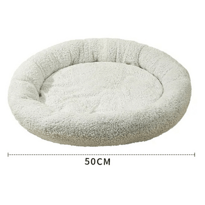 Round Plush Cat Bed Soft Cushion