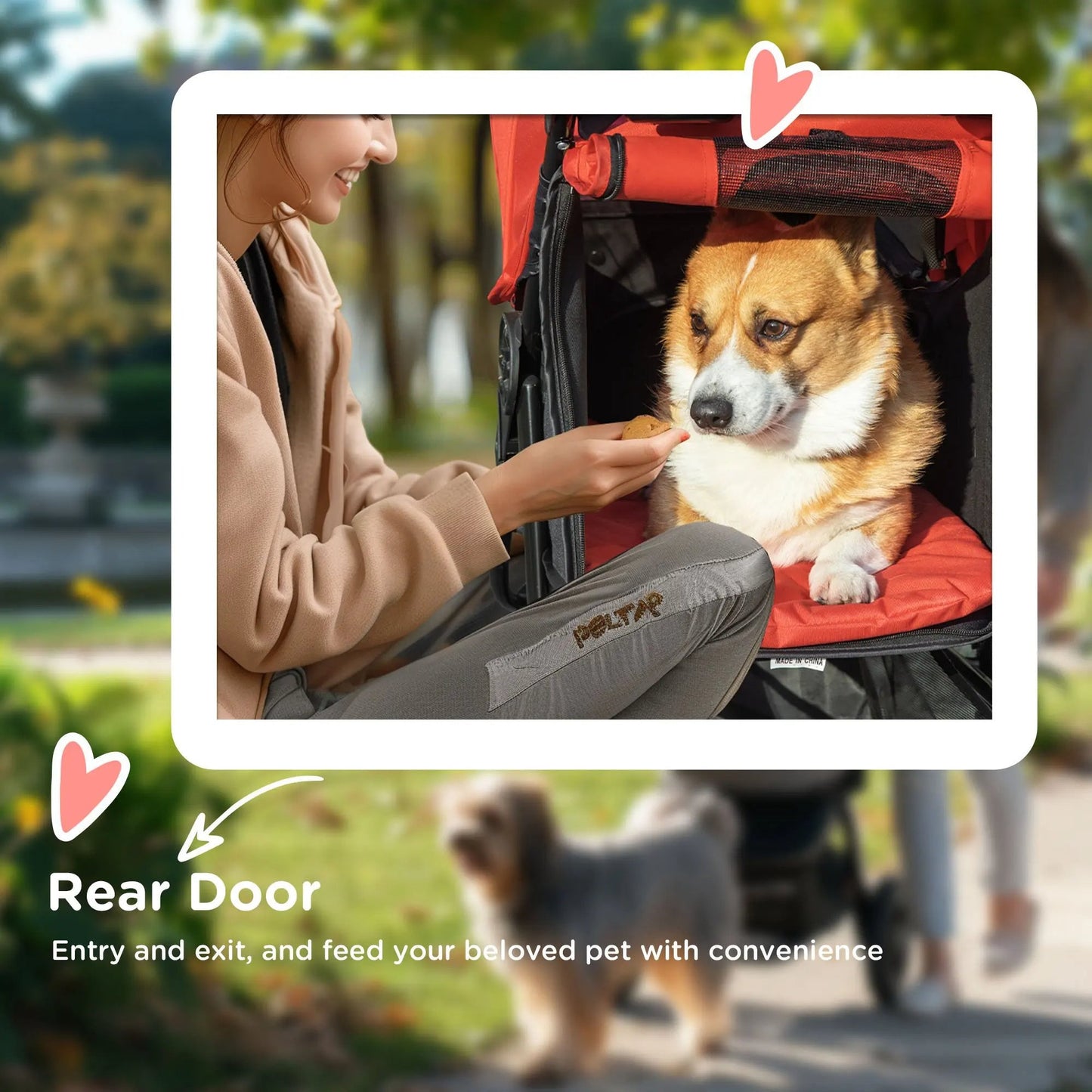 Pet Stroller Cargo Compartment For Walking