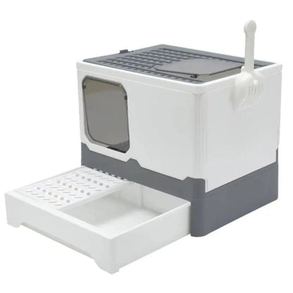 Cat Litter Box Enclosure Easy Clean Dual Door - Pupporia