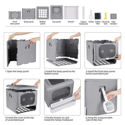 Hidden Cat Litter Box Easy Clean Removable Tray