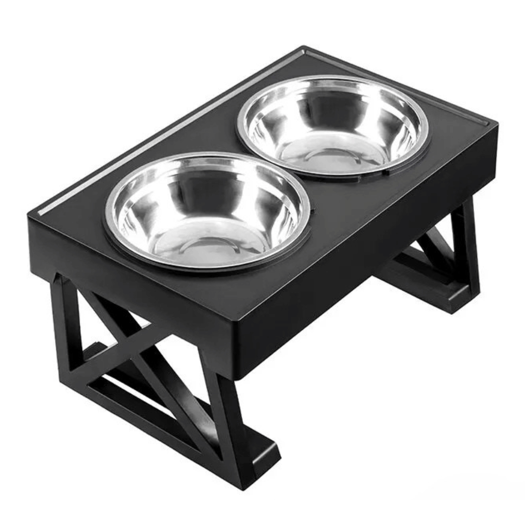 Adjustable Elevated Dog Feeder Stainless Steel Bowls