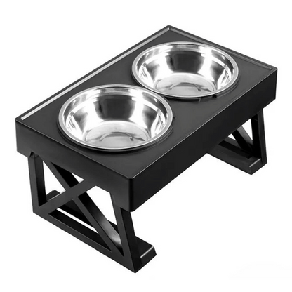 Adjustable Elevated Dog Feeder Stainless Steel Bowls