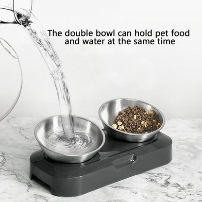 Adjustable Pet Feeder Stainless Steel Food Bowls