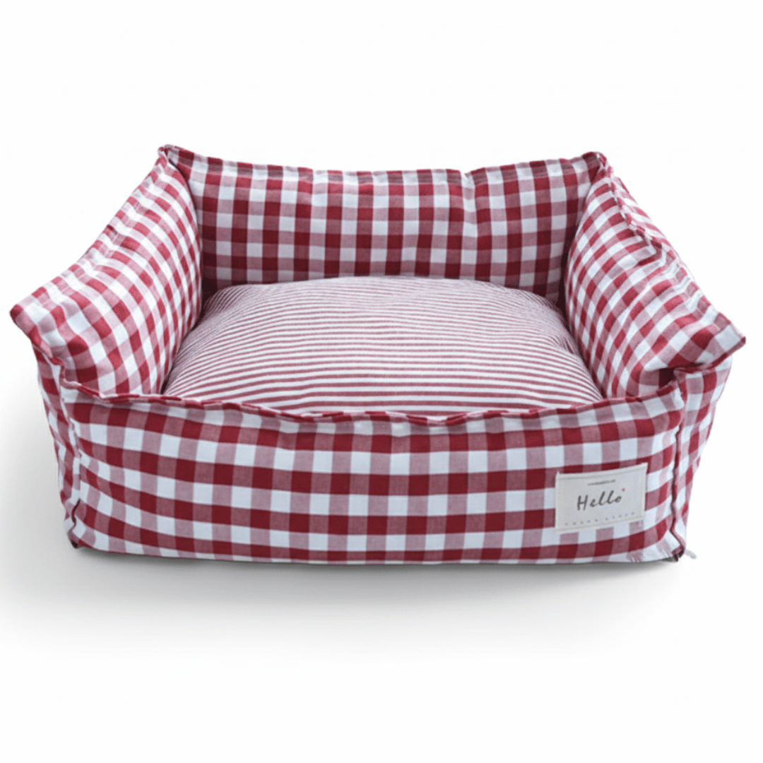 Small Plaid Pet Bed For Dogs Cats