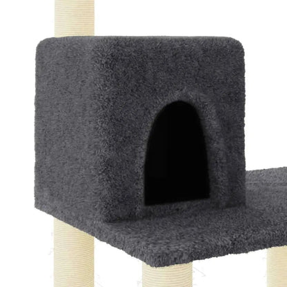 Tall Cat Tower Scratching Post with Hideout