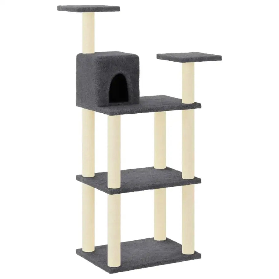 Tall Cat Tower Scratching Post with Hideout