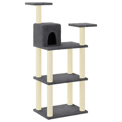 Tall Cat Tower Scratching Post with Hideout