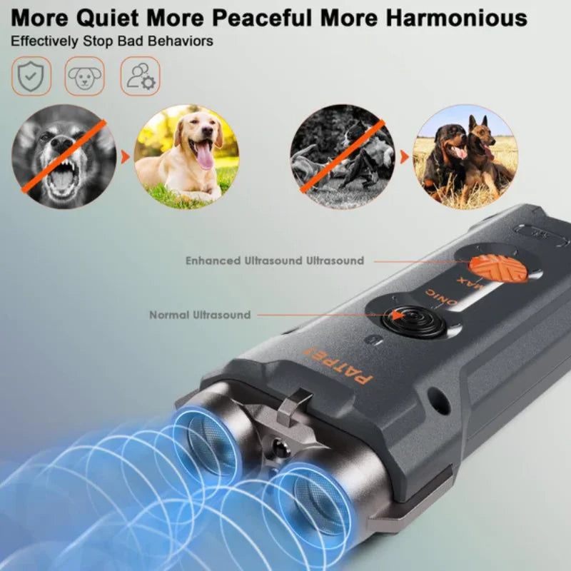 Portable Anti Bark Dog Trainer LED Flashlight