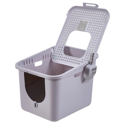 Easy Clean Litter Box Flip Covered