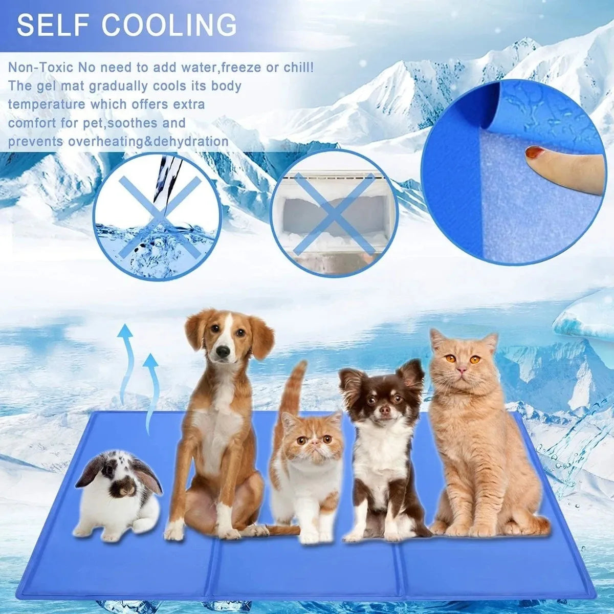 Portable Pet Cooling Mat Waterproof Compact Foldable