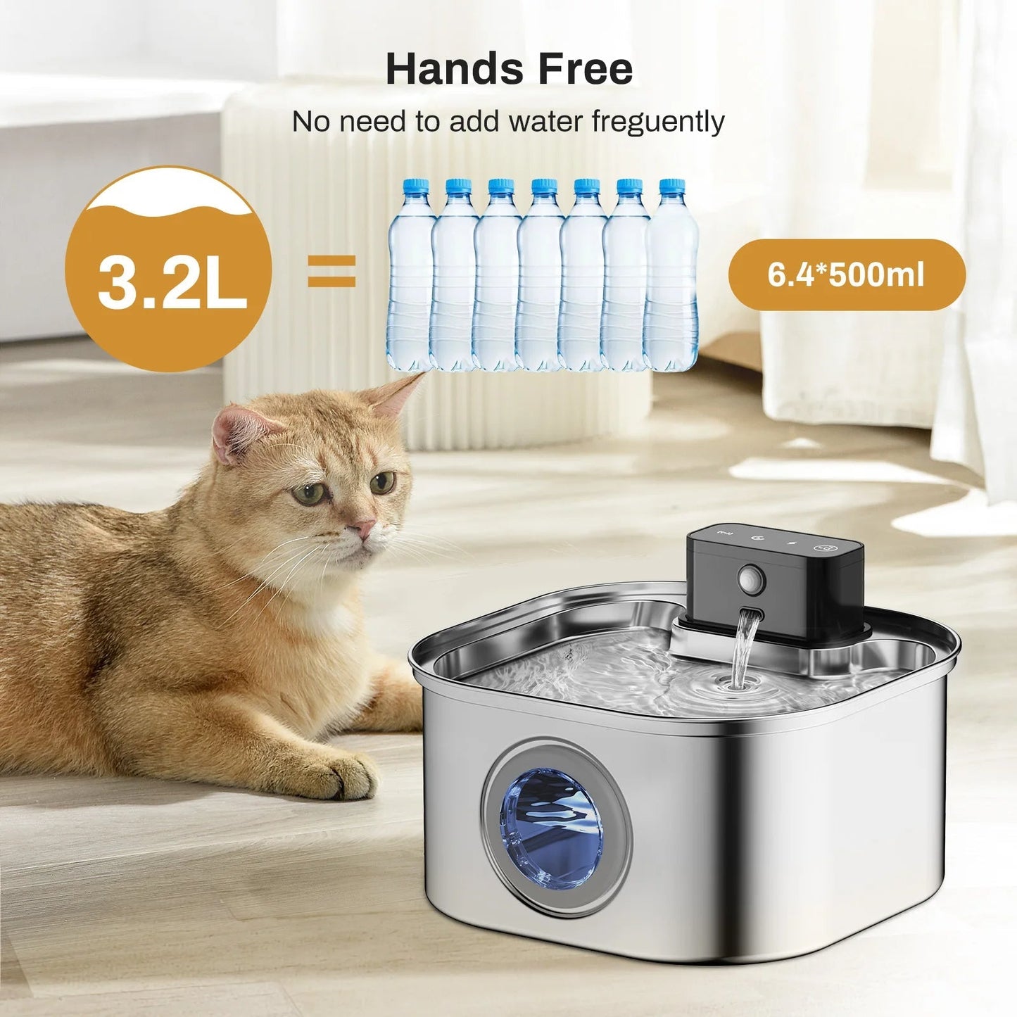 Automatic Pet Water Fountain Silent USB Powered
