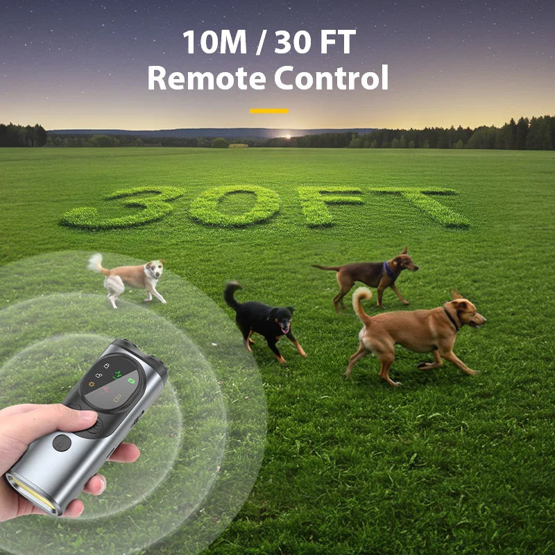 Portable Dog Trainer Ultrasonic Bark Control Flashlight