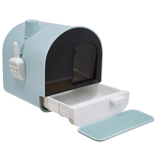 Cat Litter Box Removable Tray Scoop Included - Pupporia