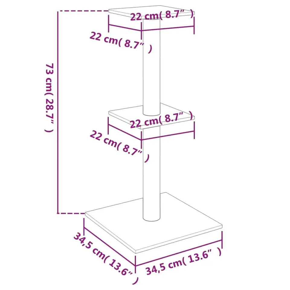 Cat Tower Scratcher 2 Shelf Neutral Color